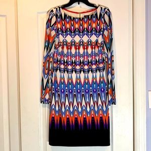 Vince Camuto dress sz 2 multicolor gold back zipper